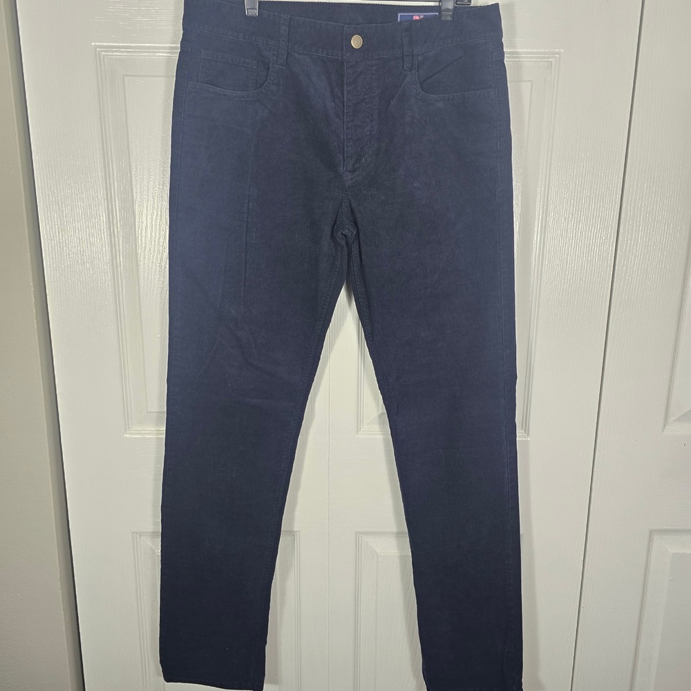 Vineyard Vines Martha's Vineyard Men's 34x34 Navy Blue Slim Fit Corduroy Pants